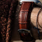 Crocodile-style leather Apple Watch strap