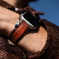 Crocodile-style leather Apple Watch strap