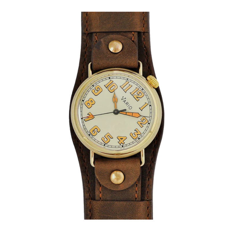 Vario 1918 Pilot Brass Cream Dial with Orange Lume Watch