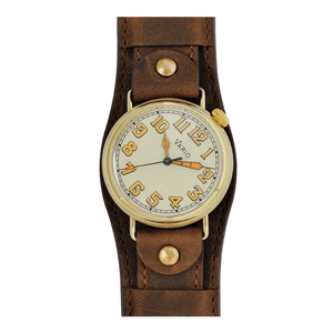 Vario 1918 Pilot Brass Cream Dial with Orange Lume Watch
