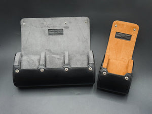 Black leather watch case