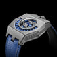 Blue cowhide leather strap for MANTA-X