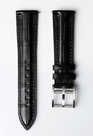 Behrens black Alli-gator leather strap Inventor collection