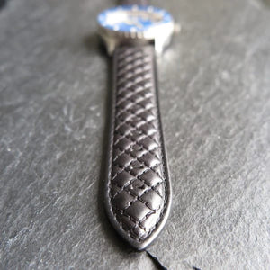22 mm Black Quilted Diamond Bracelet