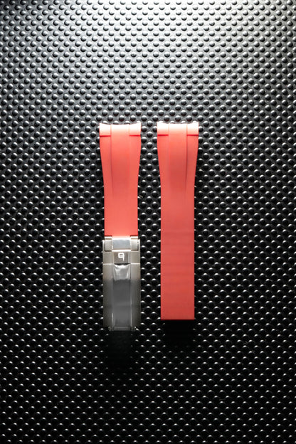 Rubber strap with folding clasp