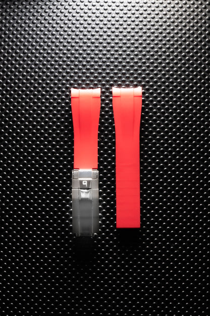 Rubber strap with folding clasp