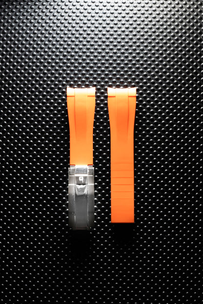 Rubber strap with folding clasp