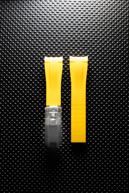 Rubber strap with folding clasp