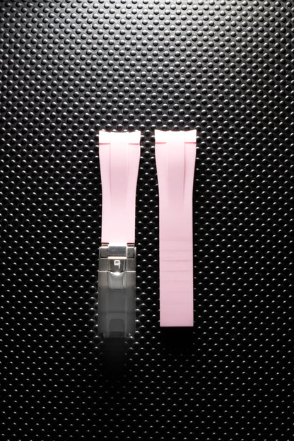 Rubber strap with folding clasp