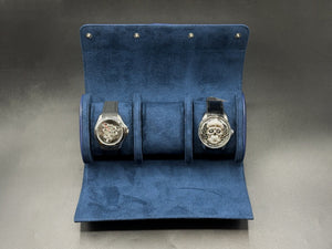 Blue leather watch case