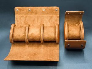 Brown leather watch case