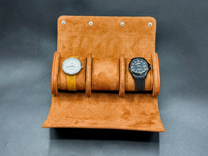 Brown leather watch case