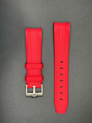 Red rubber strap for MoonSwatch and Omega watches