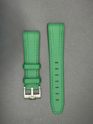 Green rubber strap for MoonSwatch and Omega watches