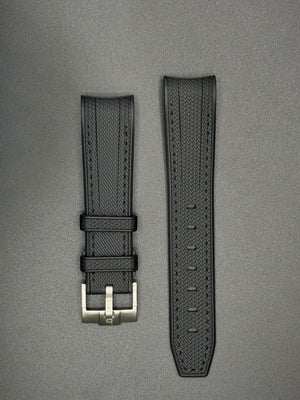 Black rubber strap for MoonSwatch and Omega watches