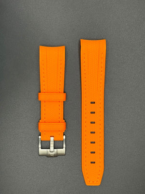 Orange rubber strap for MoonSwatch and Omega watches