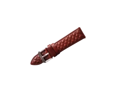 Diamond quilted brown leather bracelet