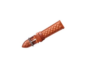 Diamond quilted cognac leather bracelet