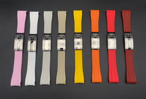 Rubber strap with folding clasp