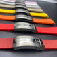 Rubber strap with folding clasp