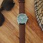 Diamond quilted brown leather bracelet