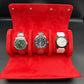 Red leather watch case