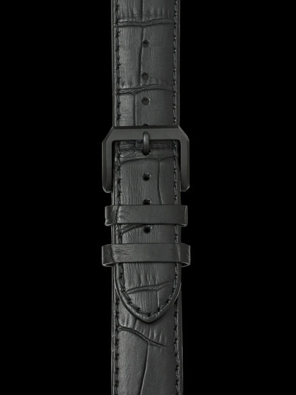 Leather Strap with Black PVD Buckle