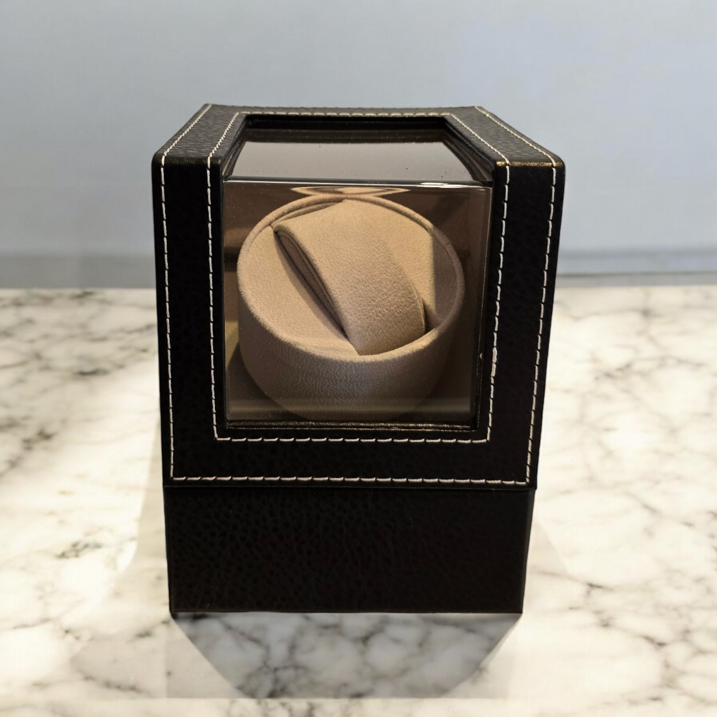1-SLOT LEATHER AND GREY WATCH WINDER
