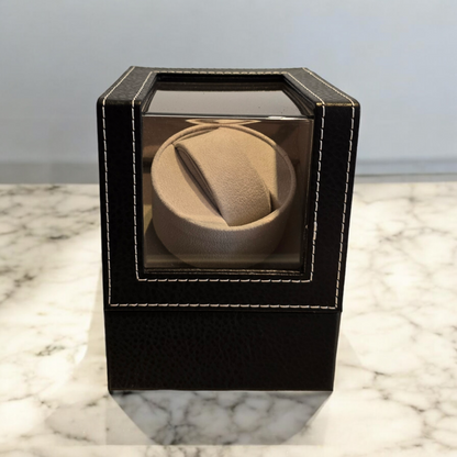 1-SLOT LEATHER AND GREY WATCH WINDER