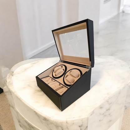 4-SLOT LEATHER WATCH WINDER
