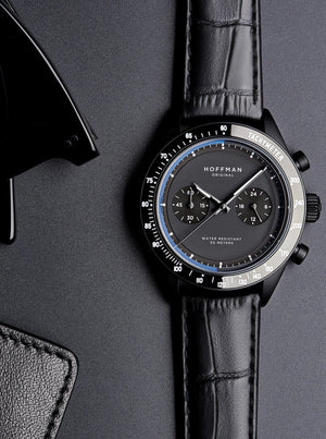 Leather Strap with Black PVD Buckle