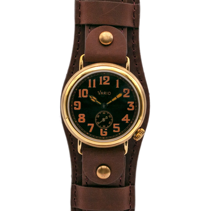 Vario 1918 Trench in brass with black and orange luminescent dial