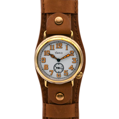 Vario 1918 Trench in brass with white and orange luminescent dial