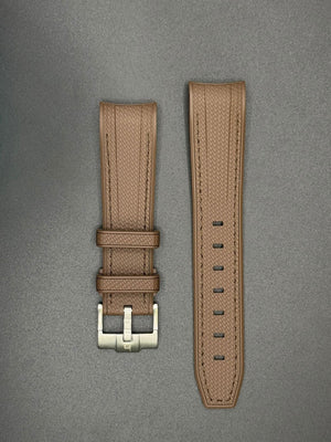 Brown rubber strap for MoonSwatch and Omega watches