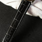 Crocodile-effect leather watch strap