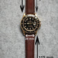 Patinated leather watch strap