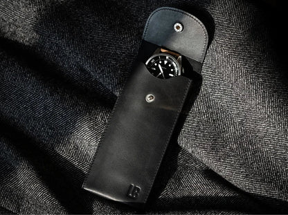 Leather watch pouch