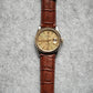 Crocodile-effect leather watch strap