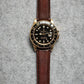 Patinated leather watch strap