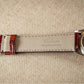 Crocodile-effect leather watch strap