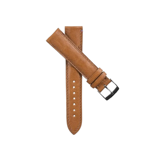 Camel ostrich leather watch strap