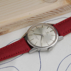 LARMOR PLAGE burgundy canvas watch strap
