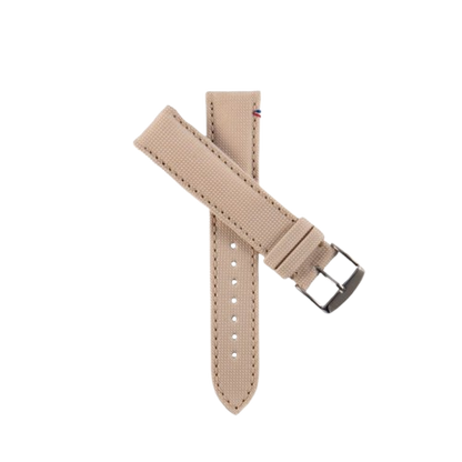 PORT LOUIS White linen canvas watch strap