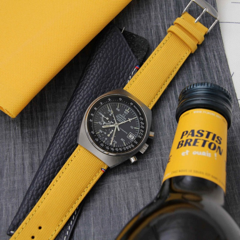 PORT LOUIS yellow canvas watch strap