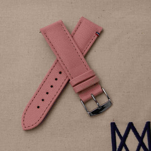 LARMOR PLAGE soft pink canvas watch strap