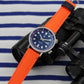 Orange TAMPA canvas watch strap.