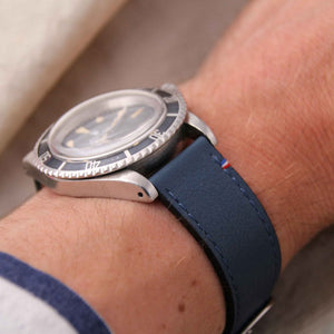 SAINT BRIAC midnight blue leather watch strap