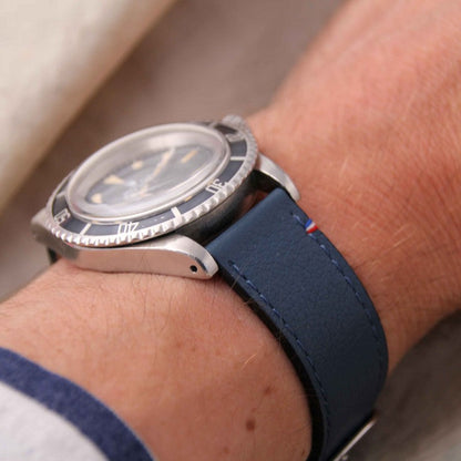 SAINT BRIAC midnight blue leather watch strap