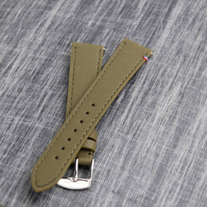 SAINT BRIAC khaki leather watch strap