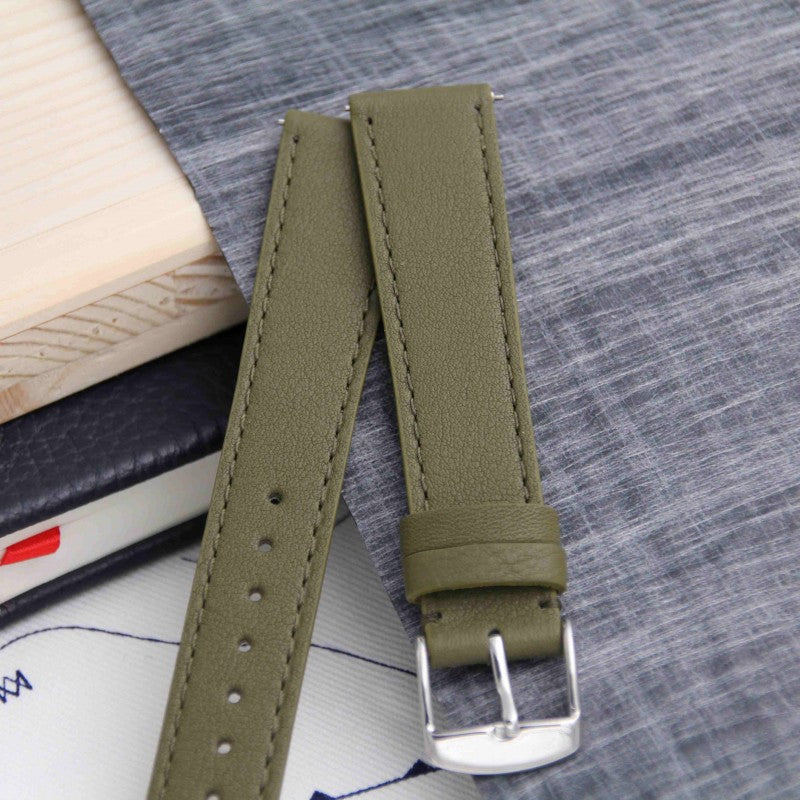 LANCIEUX khaki leather watch strap 